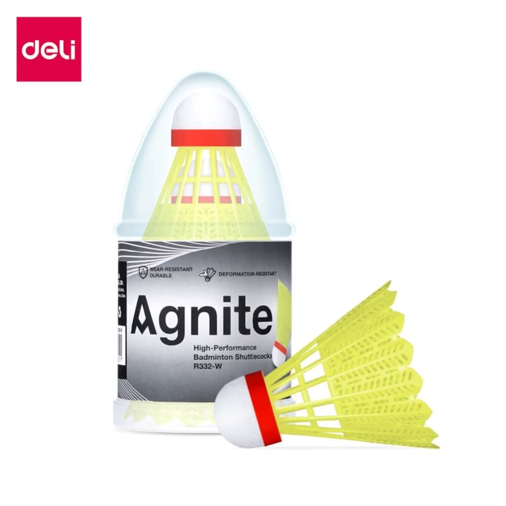 ลูกแบดมินตัน AGNITE ER332-Y-YL-01 ไนลอน สีเหลือง (1 แพ็ค 3 ลูก)_0